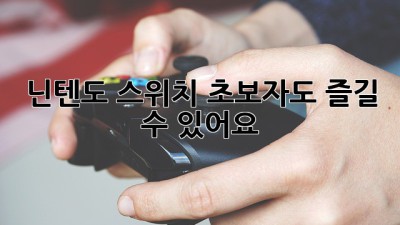 닌텐도 스위치, 초보자도 즐길 수 있어요!